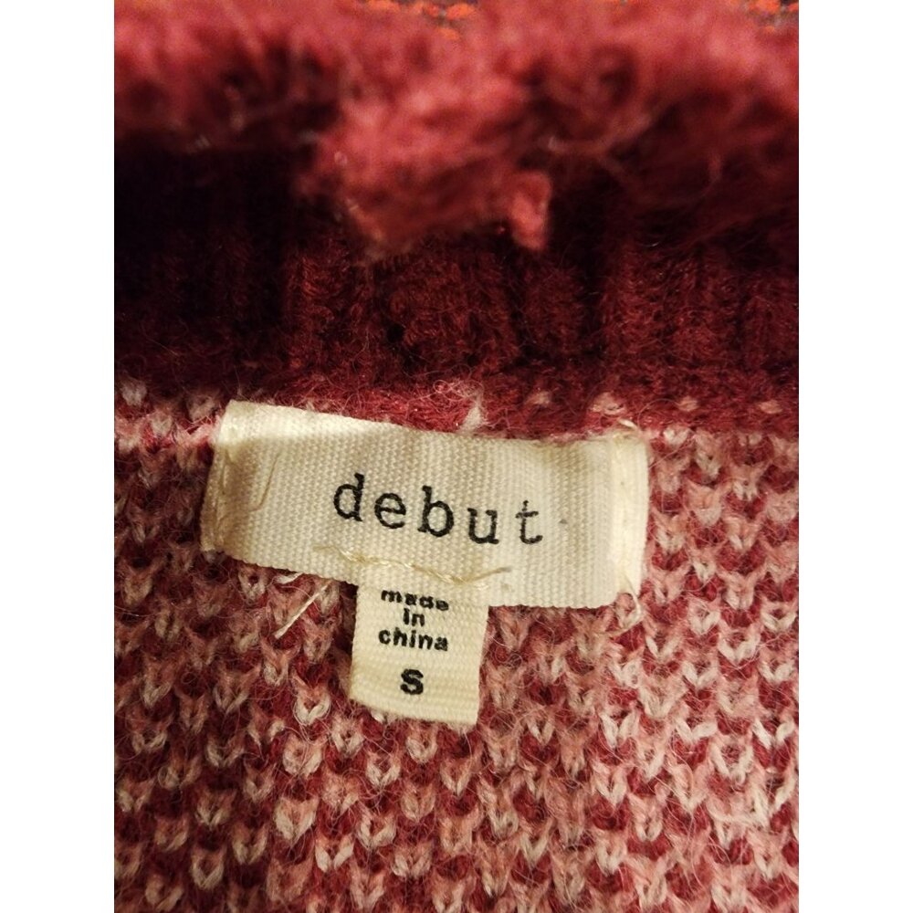 Debut Colorful Patchwork Cottage, Twee Cropped Cardigan 3 Button Debut Small - Picture 4 of 16